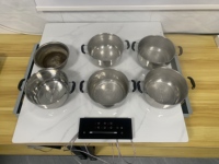 Cuisinière à induction céramique invisible à 6 brûleurs avec verrouillage enfant, commande tactile, portable, en acier inoxydable, appareil électroménager de cuisine