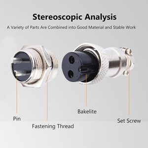 Connettore Maschio GX12 a 4 Pin per Aviazione, Angolo Retto, Tipo <span class=keywords><strong>DIN</strong></span> per Montaggio su Pannello - Product Image 5
