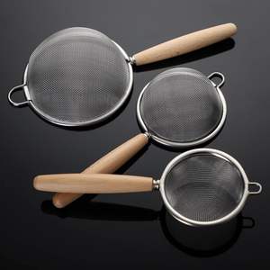 Stainless Steel Strainers Spoon <b>Mini</b> Filter Colander Oil Juicer Filter Mesh Strainer for Cooking and Frying With Wooden Handle - Product Image 5