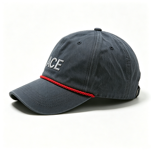 Custom Embroidery ACE 6-Panel Washed Cotton Rope Common Letter Baseball <b>Cap</b> <b>Vintage</b> Unstructured Golf Dad Hat for Outdoor Sports - Product Image 3