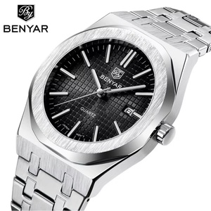 Reloj BENYAR Cuadrado para Hombre, de Acero Inoxidable, Luminoso e Impermeable, con Calendario, Estilo Ejecutivo y Juvenil, de Cuarzo, Gran Venta - Product Image 2