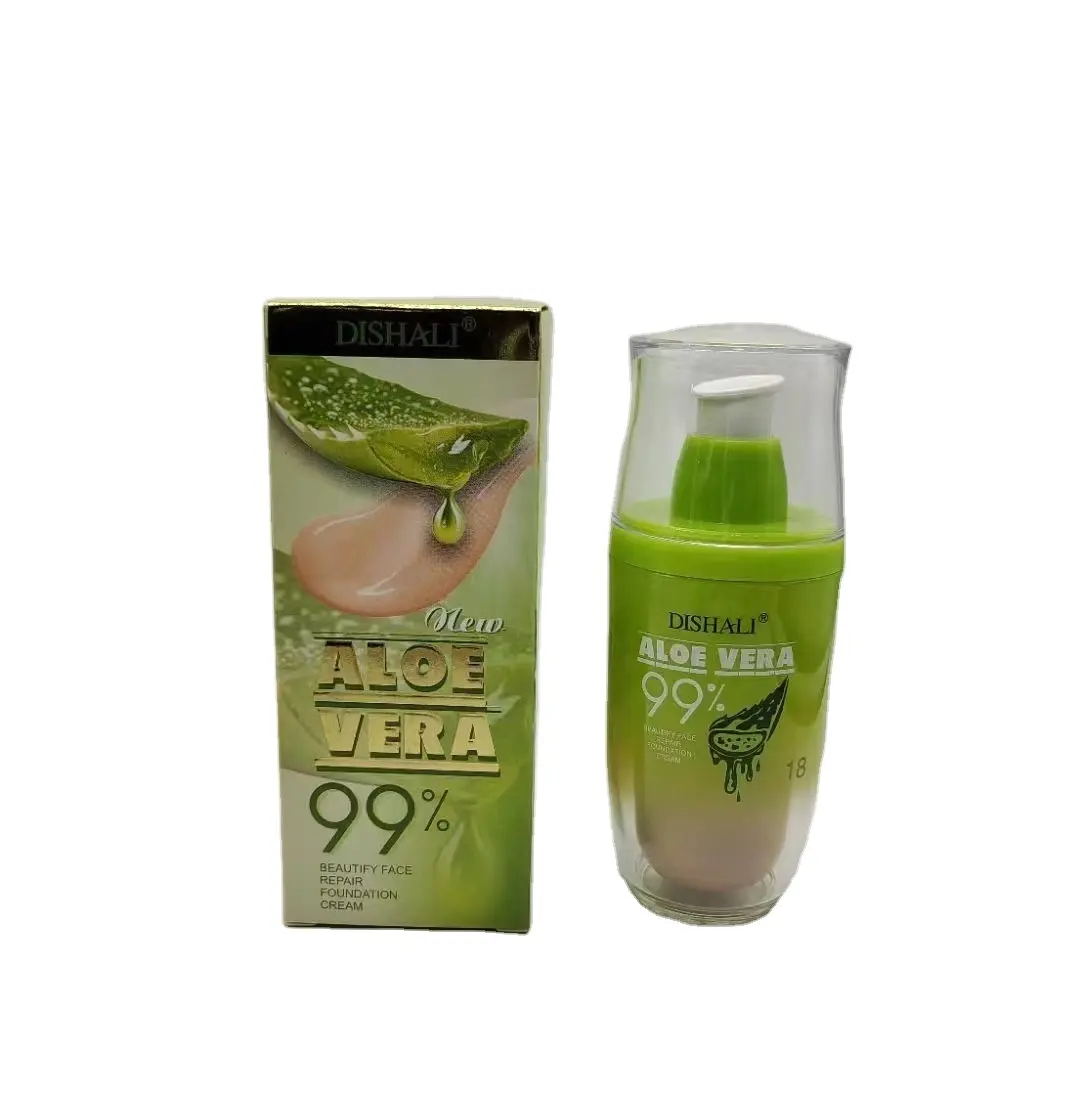 DISHALI 80ml creme de base de aloe vera 24 horas de cobertura total maquiagem protetora à prova d'água embelezar o rosto reparação