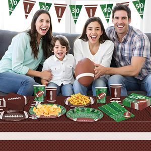 Perlengkapan Pesta Sepak Bola Piring Makan Touchdown Piring Dessert Serbet Taplak Meja Rugby Dekorasi Pesta Tailgate Hari Pertandingan - Product Image 6
