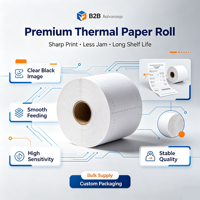 Pabrik Pemasok Kertas Thermal Langsung dari Pabrik, Kertas Struk 35-80GSM 100% Pulp Kayu, Gulungan Kertas Kasir