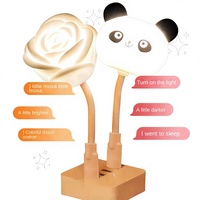 Lampe de bureau mini à commande vocale, ambiance moderne et simple, protection oculaire, lumière douce, panda endormi, USB