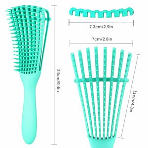 Brosse démêlante professionnelle antistatique pliable en plastique avec logo personnalisé, 8 rangées, 3a~4c, pour cheveux bouclés - Product Image 2