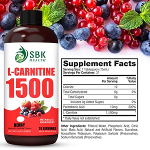 Private Label Service L Carnitine 1500 Oral Liquid with Pantothenic Acid Boost Motivation <b>Supplement</b> - Product Image 2