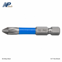 Vente d'usine Naipu : Lot de 10 embouts de tournevis Phillips magnétiques en acier S2 de 50 mm, résistants aux chocs, antidérapants, OEM, pour bricolage