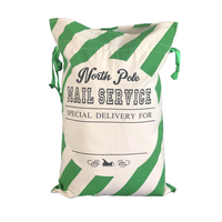 Sac en toile de Noël High King Gift Santa, durable, écologique, en polyester, fabriqué en usine, 50x70cm, avec cordon de serrage