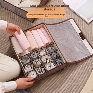 Dustproof Foldable Lid Underwear Fabric Storage Boxes <strong>Drawer</strong> Organizer <strong>Divider</strong> <strong>for</strong> Clothing Sock Ties Bra Handkerchiefs Belts - Product Image 4