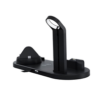 Chargeur sans fil rapide de bureau rotatif OEM 15W 4-en-1 6-en-1 USB Type C 8 broches avec support pour téléphone, montre et écouteurs