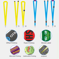 Accessoires de lanières impression téléphone personnalisé poignet cou personnalisé médaille polyester lanière promotionnelle avec porte-badge de carte d'identité