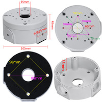 Boîtier de connexion universel étanche en alliage d'aluminium pour caméra de vidéosurveillance, support de montage de caméra de sécurité, base de montage extérieure