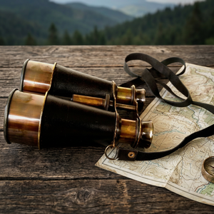 Vintage Nautical Wood Binoculars Handmade Decorative Telescope ALI DECORATOR Promotional Gift Set for Home Decor Gifting - Product Image 1