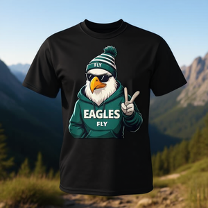 Camiseta Eagles Fly, sudadera negra con diseño de águila con gafas de sol y sombrero - Product Image 3