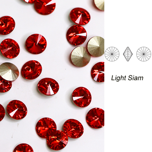 Cristales de Cristal K9 Rivoli Light Siam 3D Ecológicos de Paso Sico para Coser, con Reverso Puntiagudo, para Bolsos, Prendas y Zapatos - Product Image 5