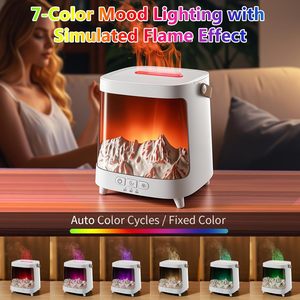 USB Desktop <b>Humidifier</b> Flame Effect <b>Mist</b> Diffuser with Galaxy Light for Home Bedroom - Product Image 2