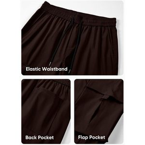FOXA Mens Casual <b>Cargo</b> <b>Pants</b> <b>Stretch</b> Elastic Waist Drawstring Loose Fit Breathable Multiple Pockets Men's <b>Pants</b> - Product Image 5