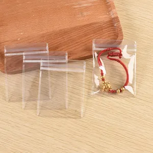 Benutzer definierte klare gefrostete kleine Kunststoff-Reiß verschluss PVC Schmuck Tasche Tasche Verpackung