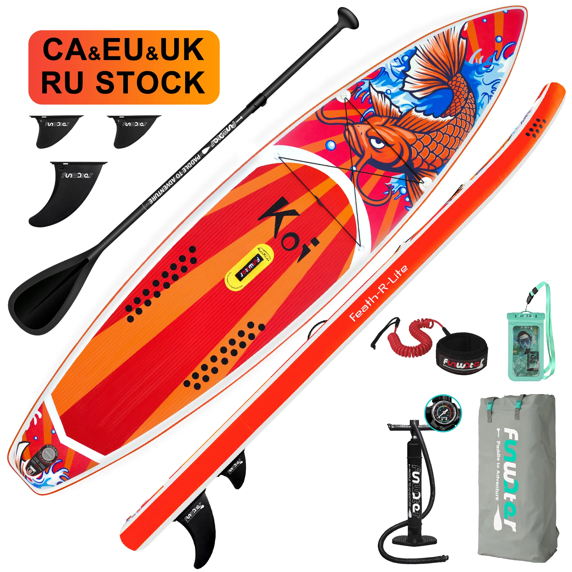 FUNWATER دروبشيبينغ OEM لوح تزلج على الماء طبقة مزدوجة مجلس مجداف نفخ تصفح مجلس الوقوف paddleboard supboard iboard