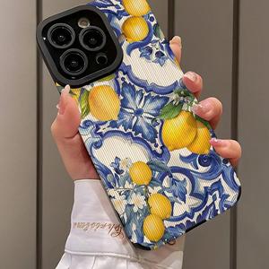 <span class=keywords><strong>Coque</strong></span> de téléphone portable en cuir à motif <span class=keywords><strong>citron</strong></span> et cure-dent tendance pour <span class=keywords><strong>iPhone</strong></span> 16, 15, 14, 13, 17, 18 Pro Max - Product Image 3