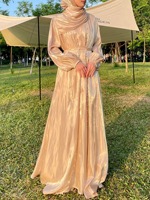 Abaya musulmane pour femmes de haute qualité K-35, en satin de soie, style turc, grande taille, longueur cheville, coupe ajustée, pour mariage et usage quotidien