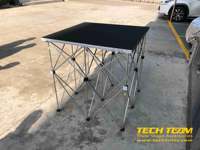Plateforme de Scène Portable en Aluminium 6082-T6 4ft x 4ft pour Concerts et Événements, Rehausseur de Batterie Certifié TUV CE Gris/Noir TECHTEAM