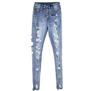 Produttore di pantaloni Casual da <span class=keywords><strong>donna</strong></span> <span class=keywords><strong>donna</strong></span> a vita alta con acqua sottile e Jeans da <span class=keywords><strong>donna</strong></span> - Product Image 2