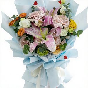 Wholesale English Heart-Printed <b>Floral</b> Gift <b>Wrapping</b> <b>Paper</b> 56x56cm Waterproof OPP Packaging for Florist Wedding Valentine's - Product Image 1