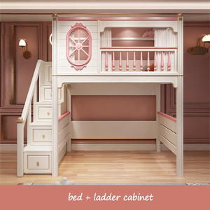 Giường tầng Maxky, bàn học tầng dưới, giường trẻ em tầng trên, giường tầng kiểu công chúa, bộ ga giường, bàn học tầng trên, tủ quần áo kết hợp, phòng ngủ trẻ em - Product Image 4