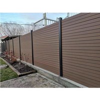 Clôture de jardin en composite bois-plastique WPC, 6 pieds, cadre en aluminium, résistante aux intempéries, montage facile pour extérieur