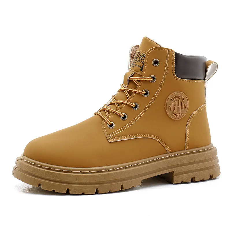 Men's Martens Height Increasing boots winter yellow boots snow boots