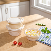 Boîte à lunch biodégradable jetable, moderne et minimaliste, en amidon de maïs, écologique, récipient à emporter, anti-fuite, de qualité alimentaire