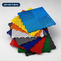 Dalles de sol en PP emboîtables 15,75 x 15,75 pouces, drainage rapide de l'eau et du sable, antidérapantes, modulaires, pour garage, lavage de voitures, revêtement de sol