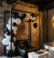 Ensemble de 40 ballons noirs et blancs de grande taille, décorations de fête réutilisables pour les mariages, les anniversaires, les douches, Noël, Halloween