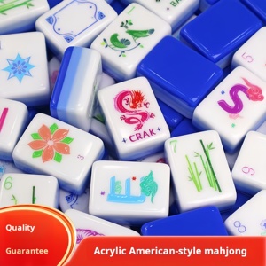 <span class=keywords><strong>Jeu</strong></span> de Mahjong Américain Pliable Personnalisé à 4 Couches avec Tuiles en Acrylique et 160 Cartes – <span class=keywords><strong>Jeu</strong></span> de Luxe Élégant pour Adultes – Idée Cadeau Personnalisée - Product Image 4
