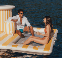 Tente flottante gonflable DWF en PVC, canapé, plate-forme flottante pour bar d'eau, quai, île géante pour la baignade, île gonflable avec auvent