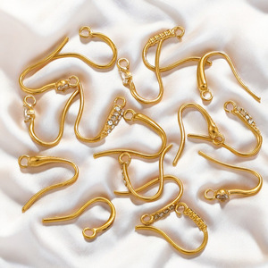 Fish Hook Earring <b>Wires</b> | 18K PVD Gold Plated Stainless Steel Ear Hooks with Loop for DIY Dangle Earrings Jewelry Making Finding - Product Image 3