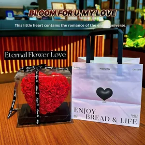 Usine directe romantique <span class=keywords><strong>Rose</strong></span> <span class=keywords><strong>coeur</strong></span> Bouquet 100% naturel fleur <span class=keywords><strong>éternelle</strong></span> <span class=keywords><strong>boîte</strong></span>-cadeau pour petite amie ou femme le jour de la Saint-Valentin - Product Image 3