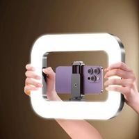 Kit d'éclairage vidéo pour smartphone, lumière LED 2 en 1, anneau lumineux, griffe froide pour microphone, TikTok, YouTube, éclairage pour diffusion en direct, charge inversée