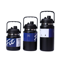 Bouteille d'eau isotherme en acier inoxydable 304 de 2 L, directement de l'usine, avec deux couvercles et une sangle de transport, anti-fuite, sans BPA