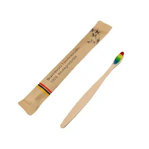 Free Sample Custom Wholesale Biodegradable Soft Wooden Toothbrush Charcoal Bamboo Toothbrush suppliers