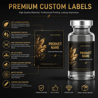 Autocollants personnalisés pour flacons de médicaments, en acrylique noir et or, résistants à la chaleur, imperméables, écologiques, adhésifs simple face, épaisseur 0,1 mm