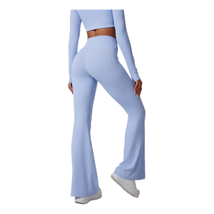 यूरोपीय और संयुक्त राज्य अमेरिका महिलाओं की उच्च कमर शरद ऋतु और सर्दियों की नई तुरही खेल सूक्ष्म आकार के ठोस पैटर्न - Product Image 1