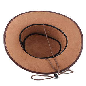 Sombrero de Vaquero Unisex Hecho de Cuero Genuino, Estilo de Moda, Logotipo Personalizado, Cómodo, Sombrero de Vaquero de Cuero Genuino de Alta Calidad - Product Image 4