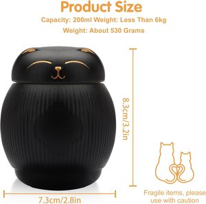 Urna de Cerámica para Cenizas de Gato con Tapa Segura, Caja Conmemorativa, Urnas Funerarias, Recuerdo de Cremación para Gatos, Servicio de Nombre Personalizado Disponible - Product Image 2