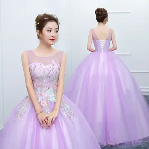 Vestido de baile para formatura estilo quinceanera, bonito com cristais, strass, roxo, tule, 16 vestidos de baile, 2020