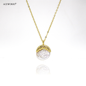Pav Joy Necklace Gallery | Micro Pav Zircon Brass Pendants 18K Gold Plated | Mushroom Clover Pineapple Pearl Flower Necklaces - Product Image 2