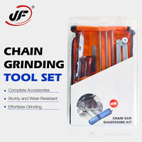 Kit de bricolage d'affûtage de tronçonneuse en acier professionnel 7 pièces manche en bois dur diamant barre de guidage de fichier rond/plat outils d'affûtage de fichier