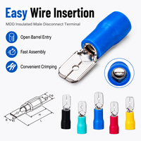 Terminal de Desconexión Macho MDD, Conector de Cable Aislado con Código de Color para Cable Eléctrico y Panel de Control